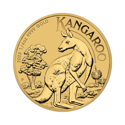 gold-coin-coin-australian-kangaroo one-four-ounce gold-reverse