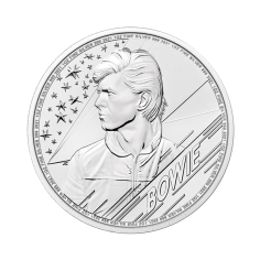 The one-ounce silver reverse of the David Bowie coin