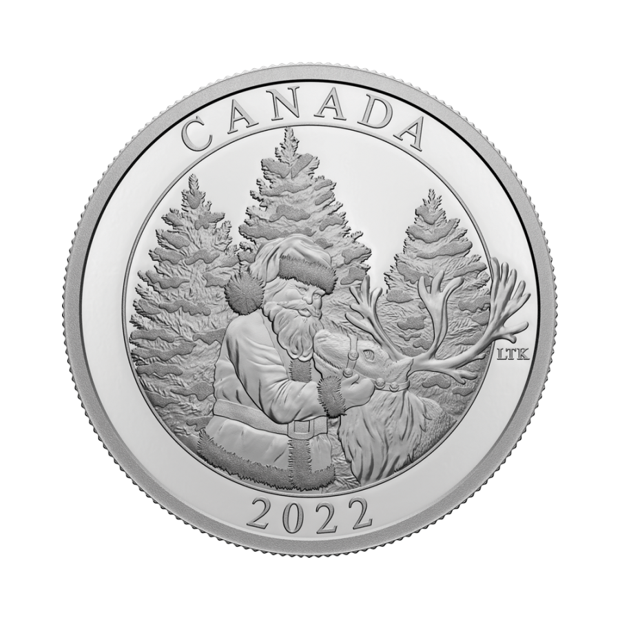 Three-ounce silver coin The Magic of the Season reverses