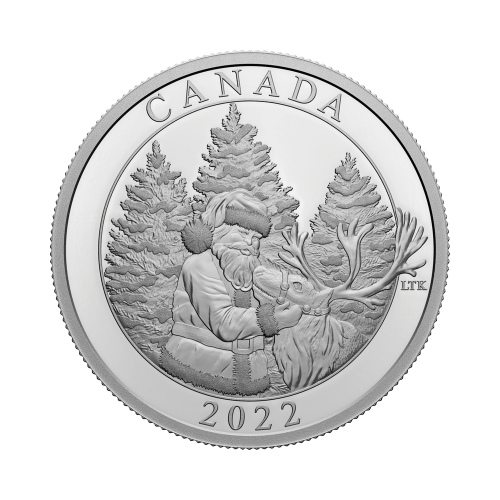 Three-ounce silver coin The Magic of the Season reverses