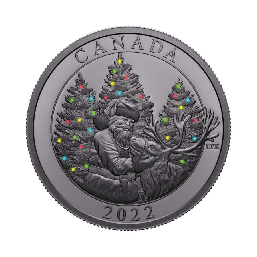 The three-ounce silver coin-The-Magic-of-the-Season-reverses-2