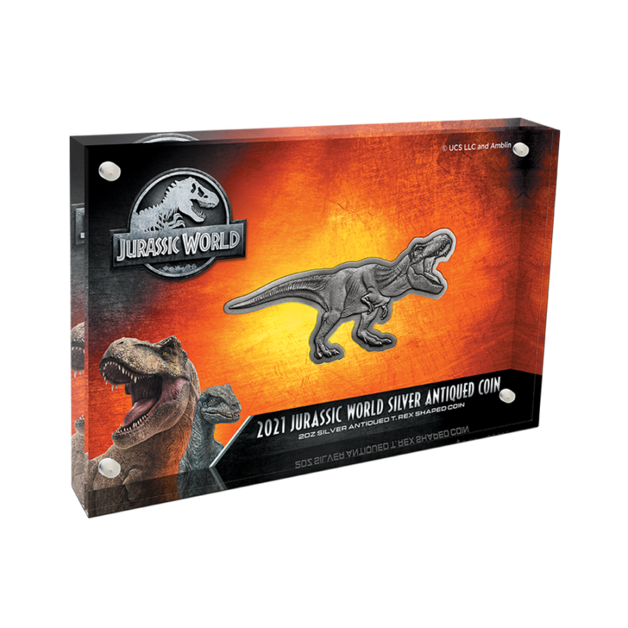 The coin-Jurassic Park-Tyrannosaurus-Rex-Ancient-execution-two-ounce-silver-poodle-two is in the works