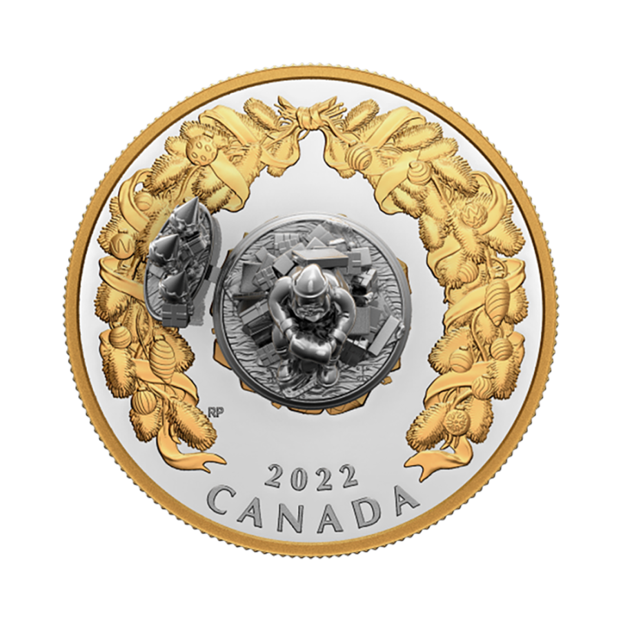 The five-ounce silver coin