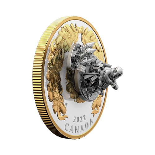 The five-ounce silver coin