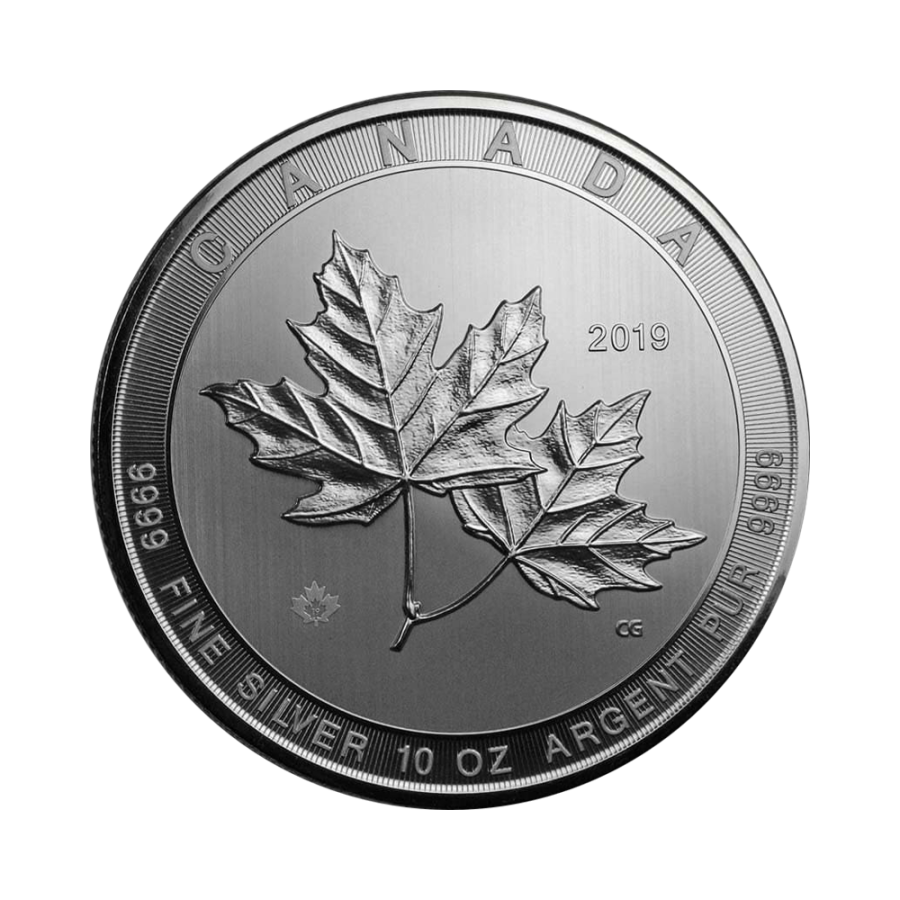 srebrna-moneta-kanadyjski -lisc-klonowy-10-oz-awers