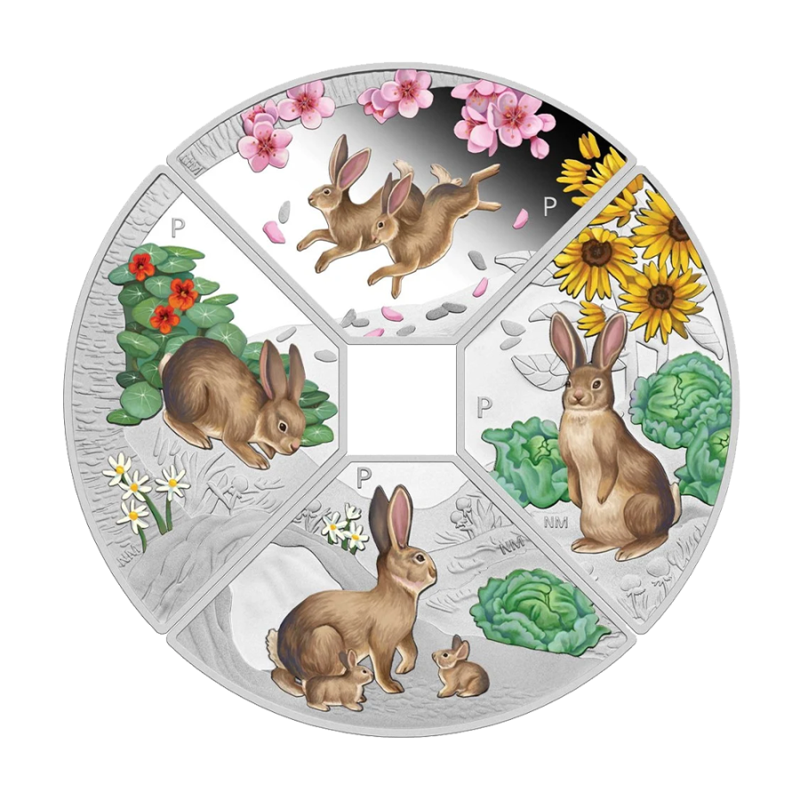 the set-silver-coin-4-1-AUD-Australian-year-rabbit-2023-reverse