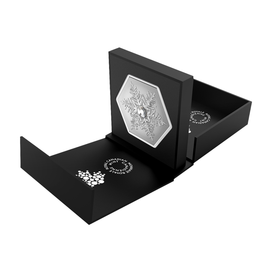 srebrna-moneta-20-CAD-sniezynka-z-krysztalem-2023-pudelko4