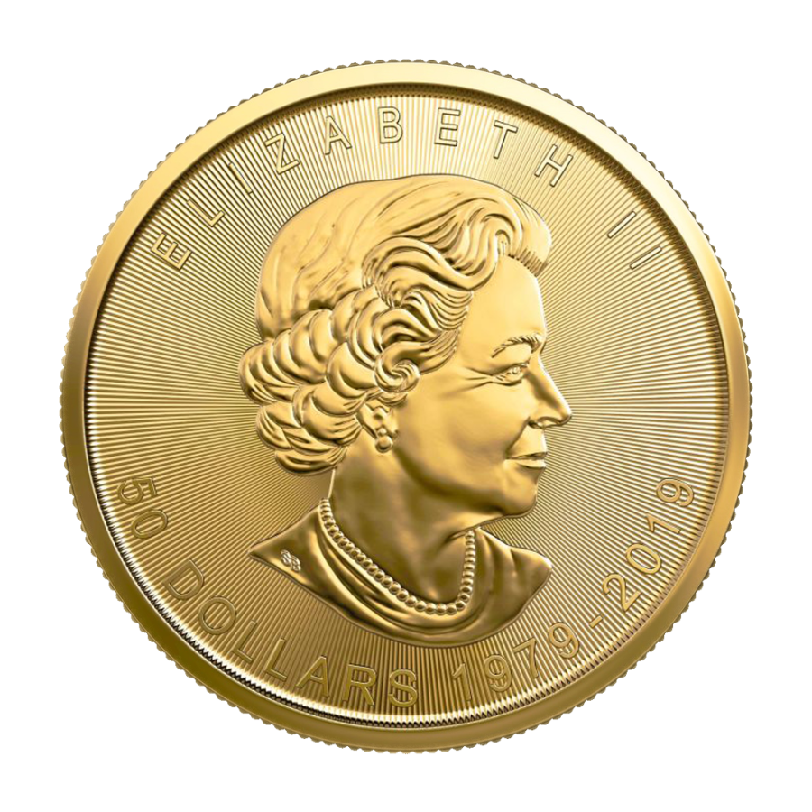 zlota-moneta-kanadyjski-lisc-klonowy-40-rocznica-1-uncja-awers