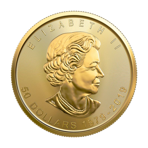 zlota-moneta-kanadyjski-lisc-klonowy-40-rocznica-1-uncja-awers