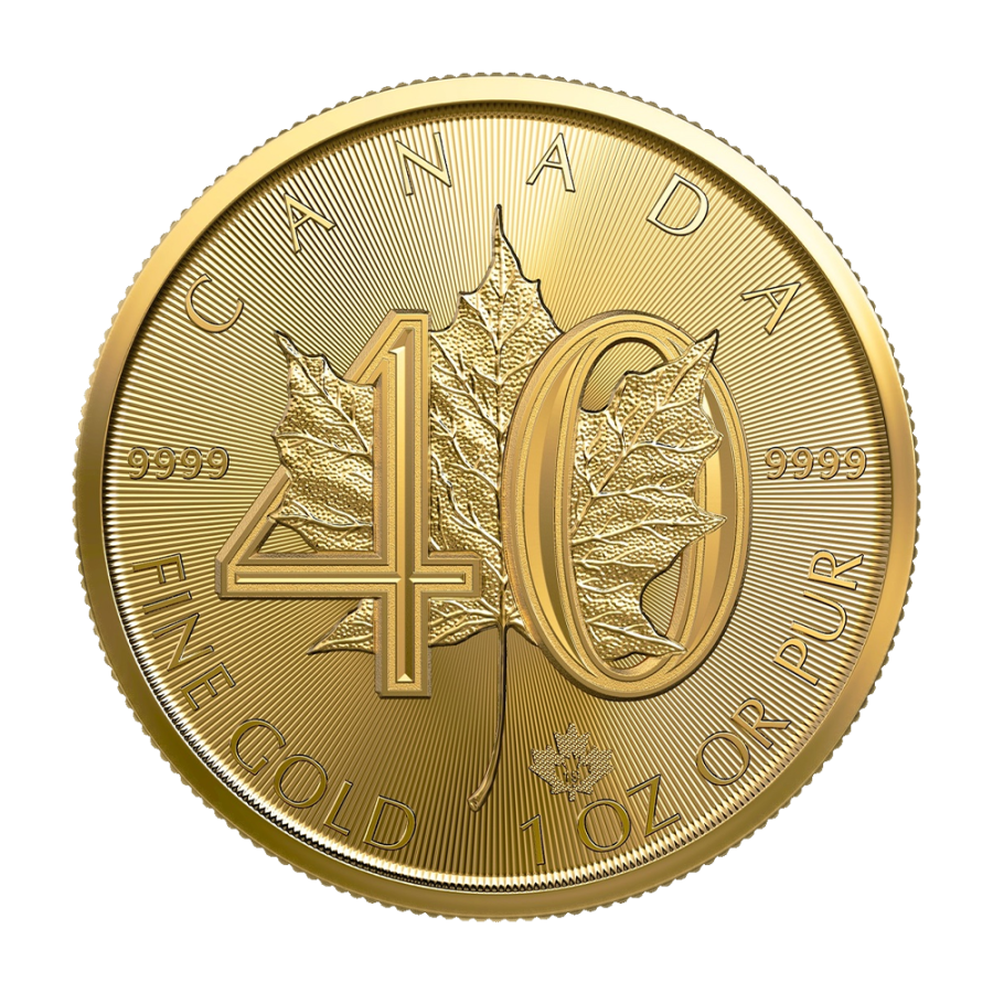 zlota-moneta-kanadyjski-lisc-klonowy-40-rocznica-1-uncja-rewers