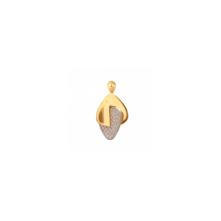 the gold-trident-zircon-white pendant