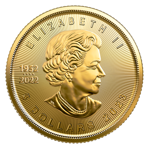 zlota-moneta-cenny-kanadyjski-lisc-klonowy-1-10-uncji-awers