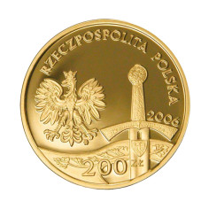 zlota-moneta-200-zl-historia-jazdy-polskiej-jezdziec-piastowski-2006-rewers 2