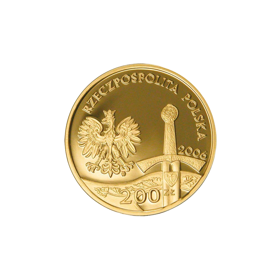 zlota-moneta-200-zl-historia-jazdy-polskiej-jezdziec-piastowski-2006-awers
