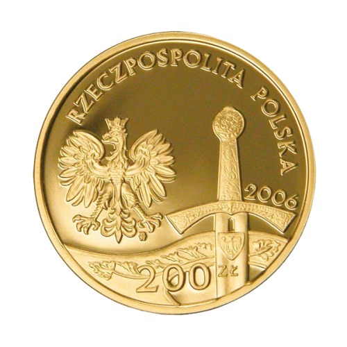 zlota-moneta-200-zl-historia-jazdy-polskiej-jezdziec-piastowski-2006-awers