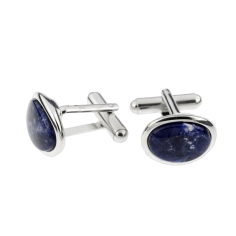 Sterling Silver Cufflinks with Sodalite - 24h Shipping!