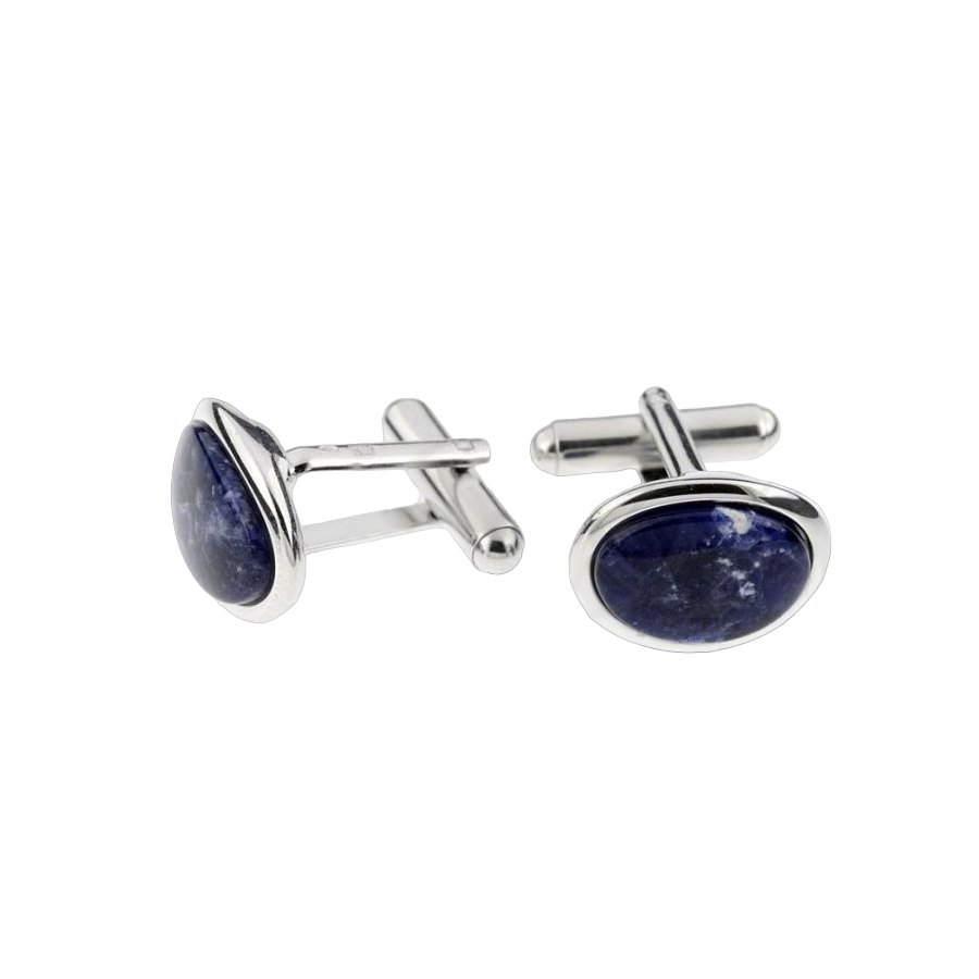 Sterling Silver Cufflinks with Sodalite - 24h Shipping!