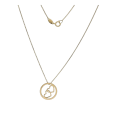 the celebrity gold necklace, 44cm, two-hearted