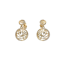 Gold Stud Earrings with Filigree Design - 24h Shipping!