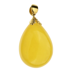 a silver-plated amber pendant