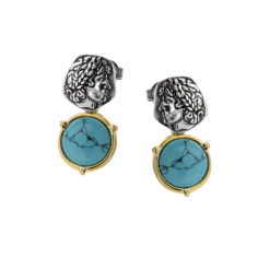 turquoise-plated silver earrings