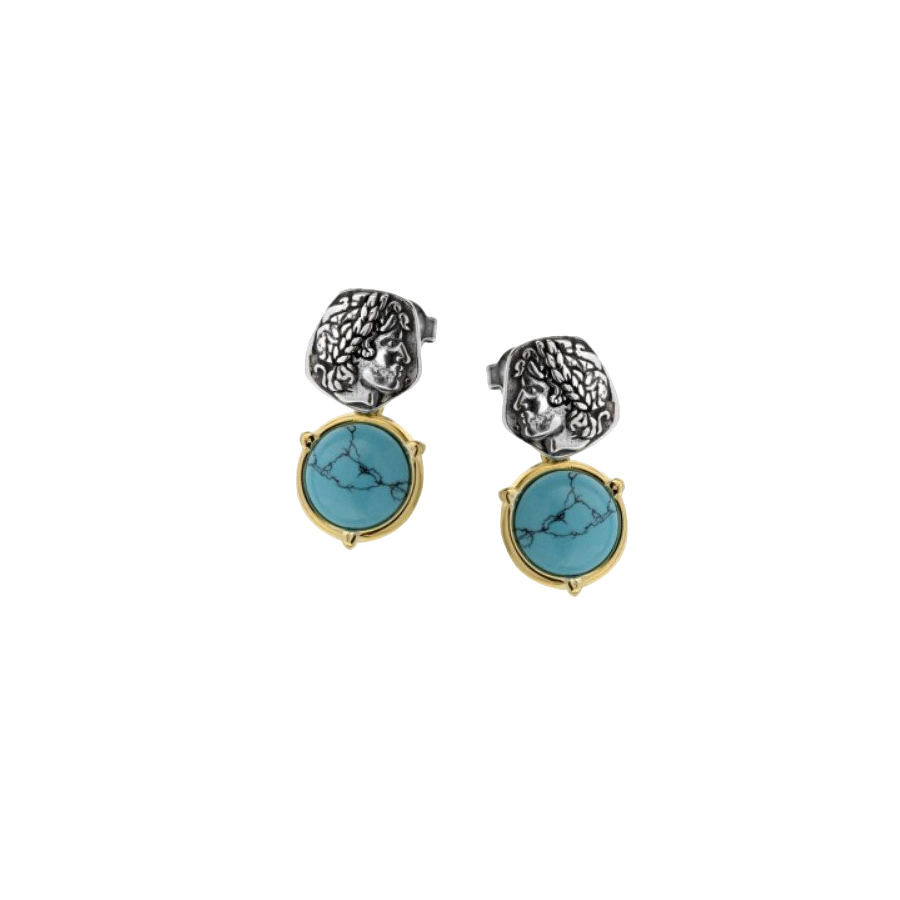 turquoise-plated silver earrings