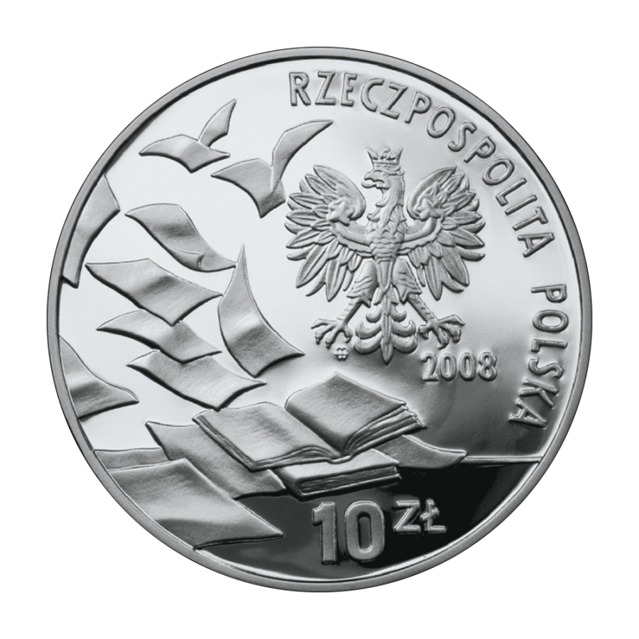 the silver coin--10-zl-2008-40-anniversary-march-68-awers