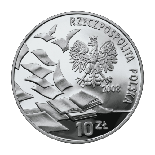 the silver coin--10-zl-2008-40-anniversary-march-68-awers