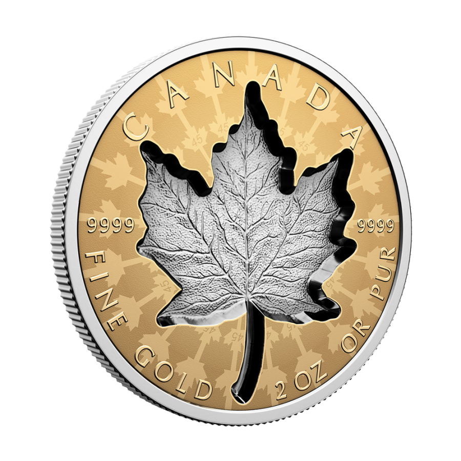 zlota-moneta-kanadyjski-lisc-klonowy-2024-ultra-wklesly-relief-rewers