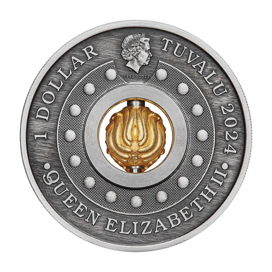 1 oz Ag Year of the Dragon Rotating Charm Antiqued 2024 - 24h Shipping!