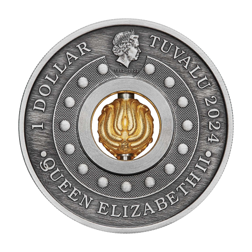 1 oz Ag Year of the Dragon Rotating Charm Antiqued 2024 - 24h Shipping!