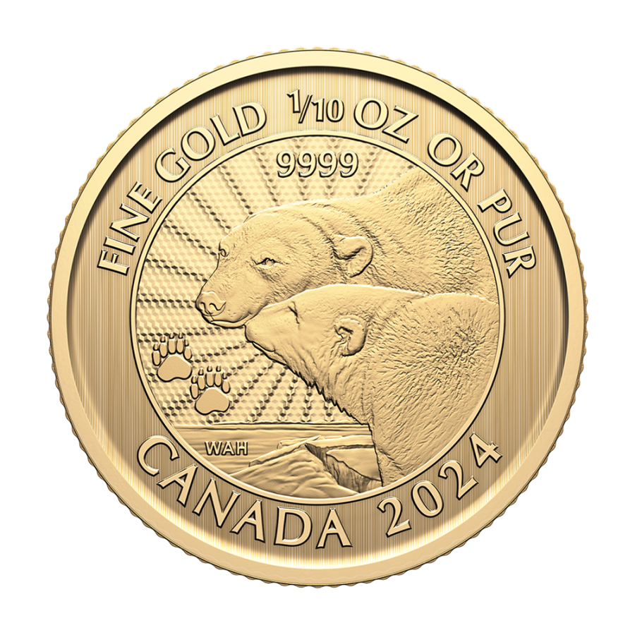 polar-bear-gold-coin-2024-110-ounces-reverse