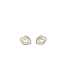 earrings gold-two-hearted