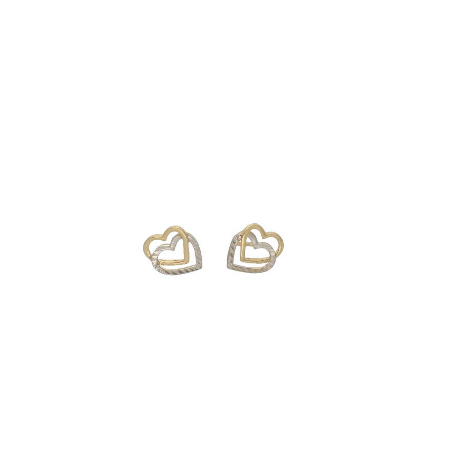 earrings gold-two-hearted