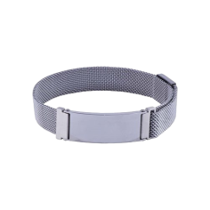 Stainless Steel Bracelet with Gray Inlay - 24h Shipping!