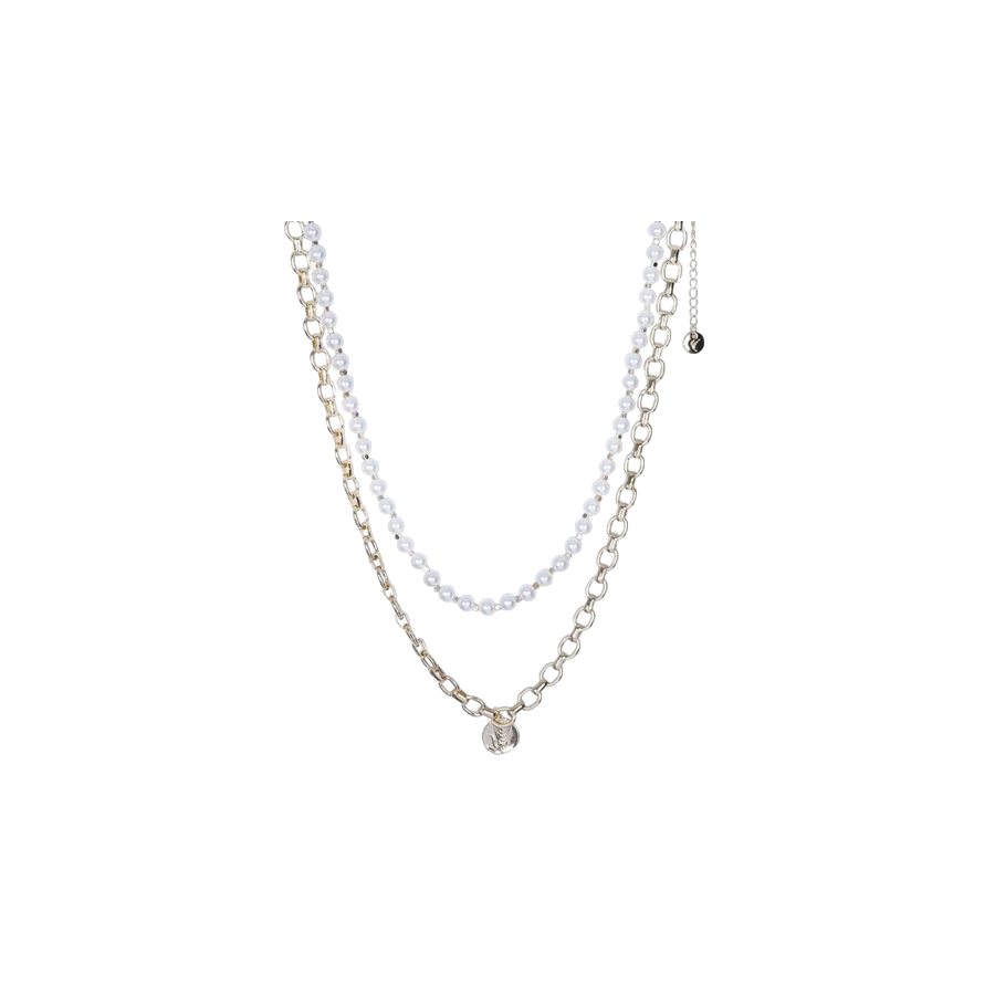 Women’s Stainless Steel Necklace with Glass Pearls - 24h Shipping!