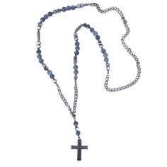 a male necklace with a cross of steel