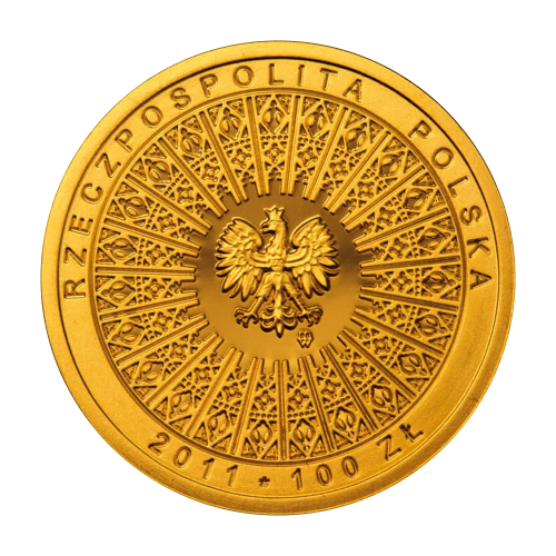the gold coin--100-zl-beatification-john-paul-ii-awers