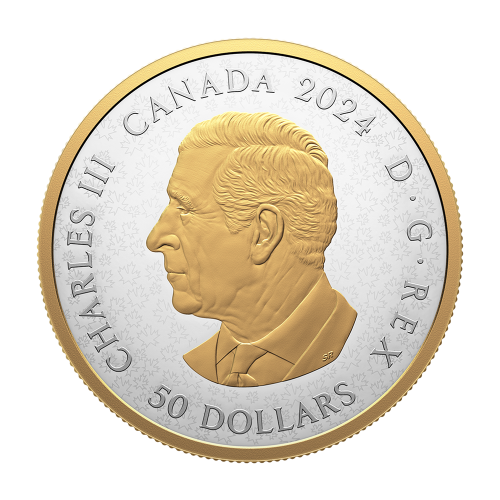 srebrna-moneta-krajobraz-heraldyczny-ptaki-kanady-awers