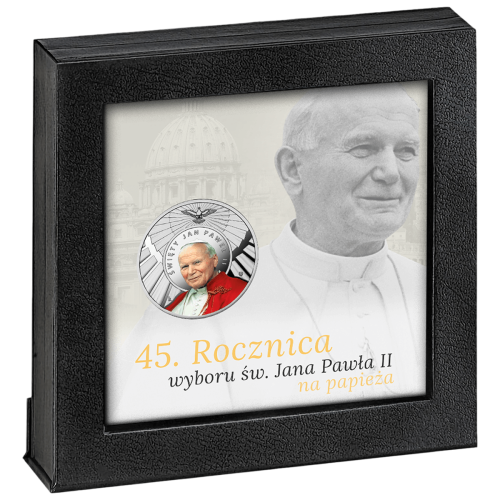silver coin for the 45th anniversary of the election of pope john paul ii