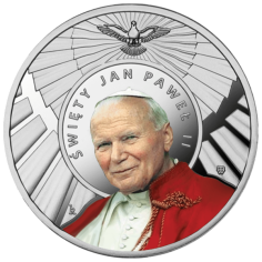 silver coin for the 45th anniversary of the election of pope john paul ii