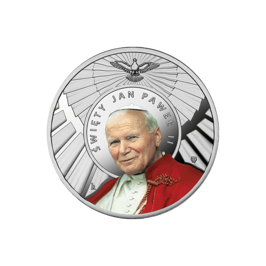 silver coin for the 45th anniversary of the election of pope john paul ii