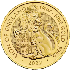 the gold-coin-beast-turtle-lion-england one-four-ounce reverse