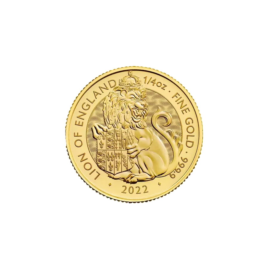 the gold-coin-beast-turtle-lion-england one-four-ounce reverse