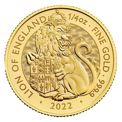 the gold-coin-beast-turtle-lion-england one-four-ounce reverse