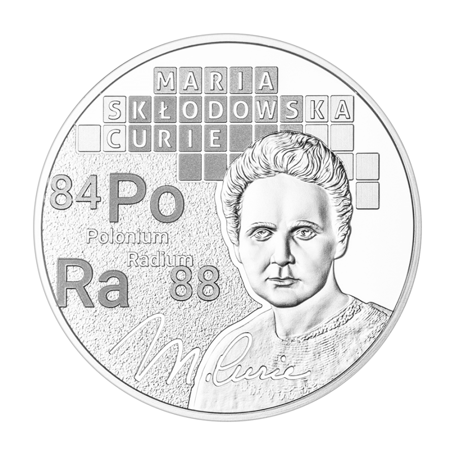 srebrna-moneta-maria-sklodowska-curie-rewers
