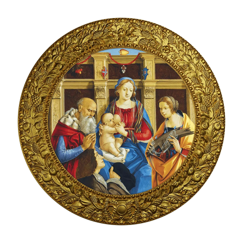 Silver Mechelangelo di Pietro coin, Madonna with the Child, Saint Catherine and Donor - Merry Christmas - SHIPPING 24 H!