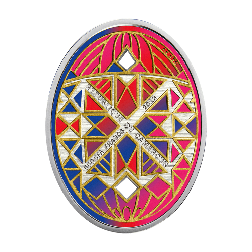 500 CFA Francs Silver Proof Coin – Happy Easter (Decorated Egg, Oval) - 24h Shipping!