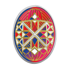 500 CFA Francs Silver Proof Coin – Happy Easter (Decorated Egg, Oval) - 24h Shipping!