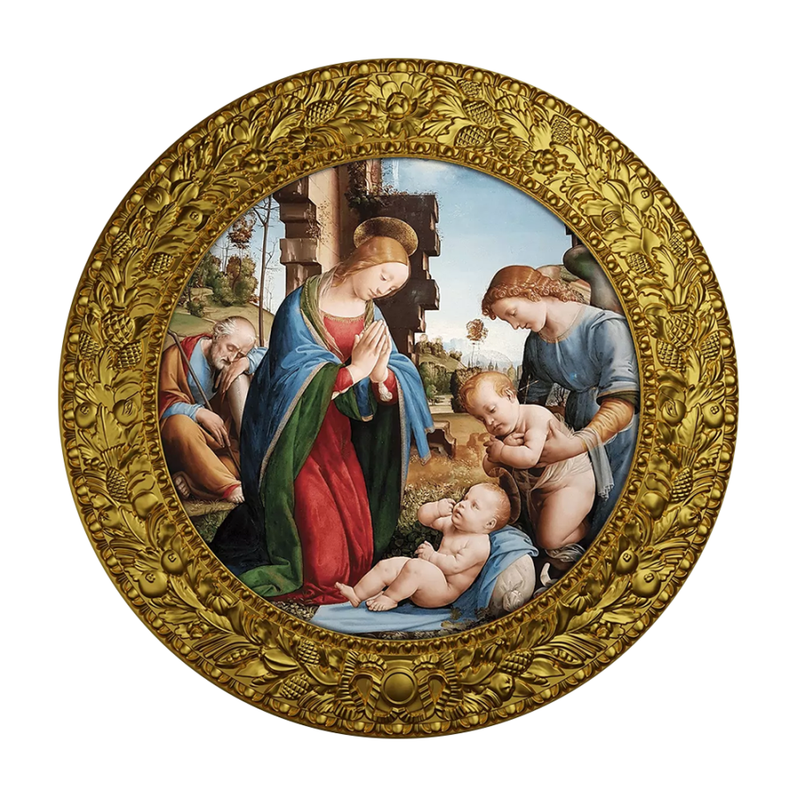 srebrna-moneta-fra-bartolomeo-adoracja-dzieciatka-rewers